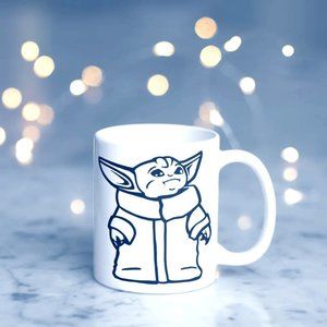 baby Yoda staring mug
